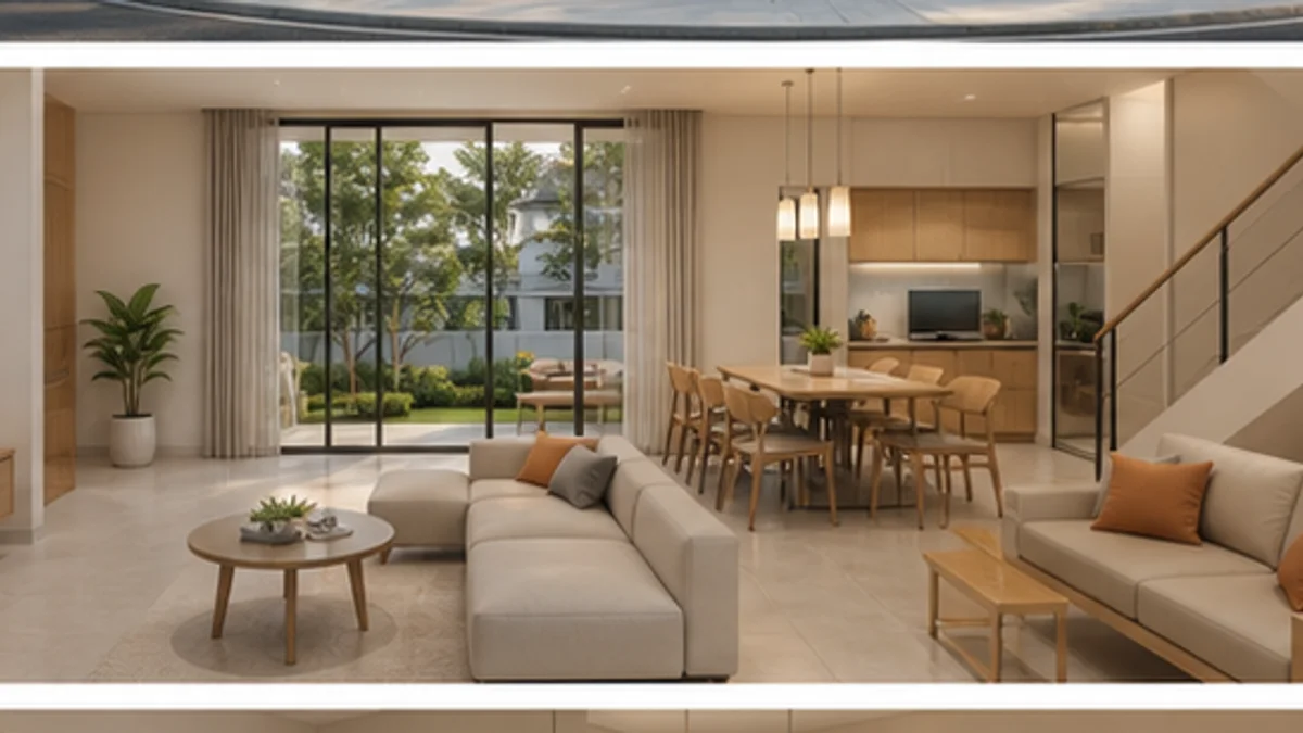 Intan Residences @ Jenjarom: Open-plan family living and dining area